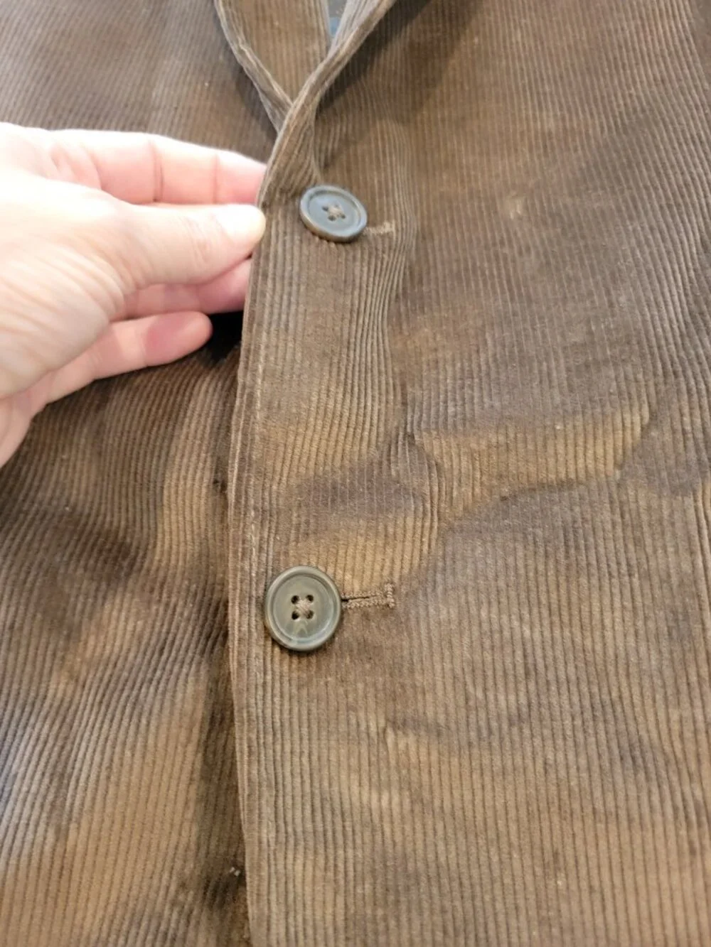 Stafford Essentials Two Button Dark Brown Corduroy Sport Coat Blazer Classic Fit